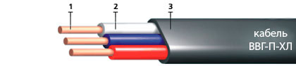 Кабель ВВГ-П-ХЛ 3х16 (ож)